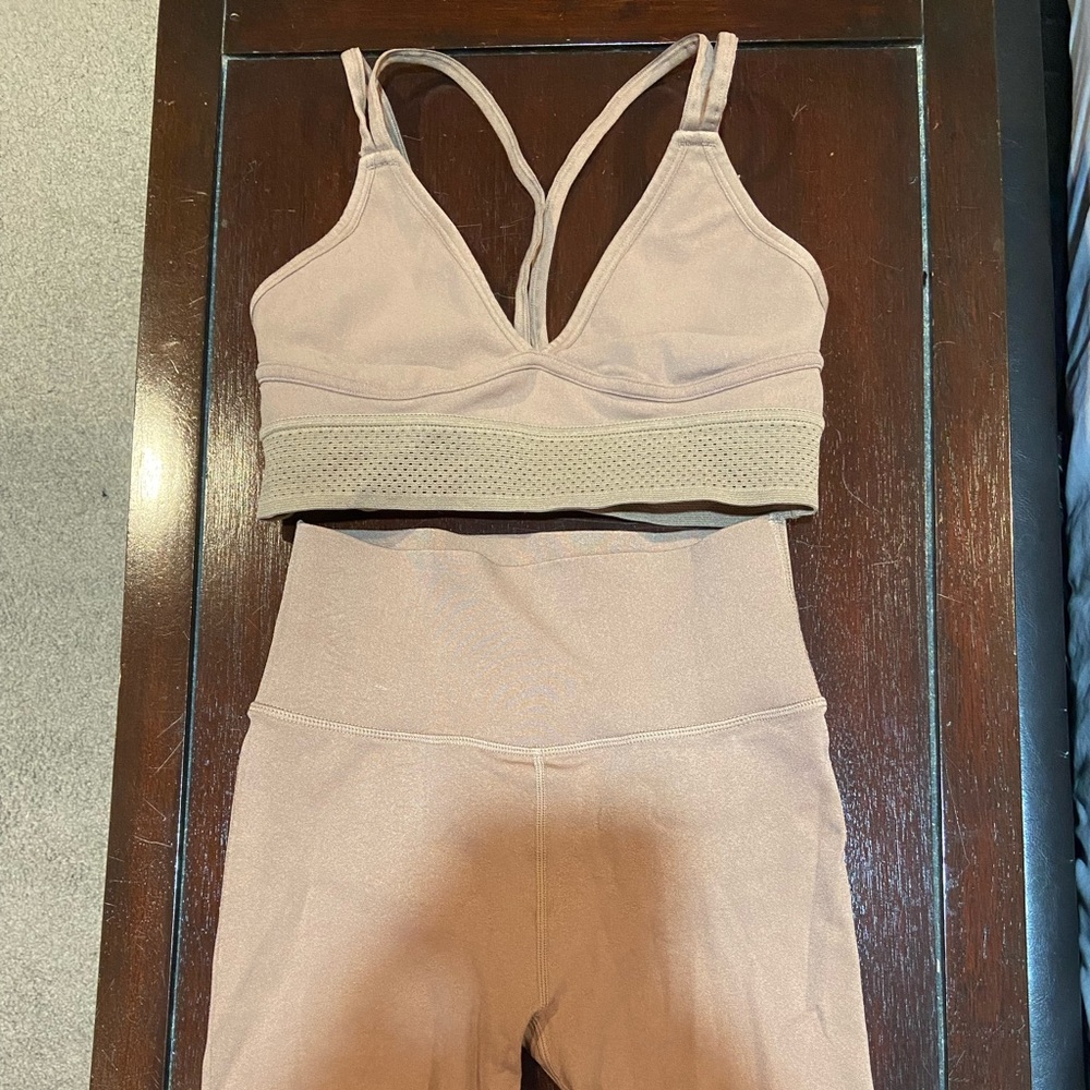 Fabletics sports bra and biker short set